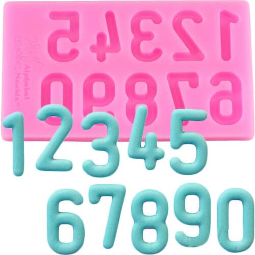 Numbers Silicone Mold Cupcake Topper Fondant Cake Decorating Tools DIY Cake Baking Chocolate Gumpaste Candy Polymer Clay Moulds