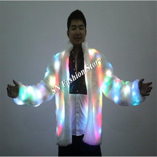 LZ05 LED costumes luminous clothes Bar dance show star nightclub performance colorful light mens dj model stage wears robot