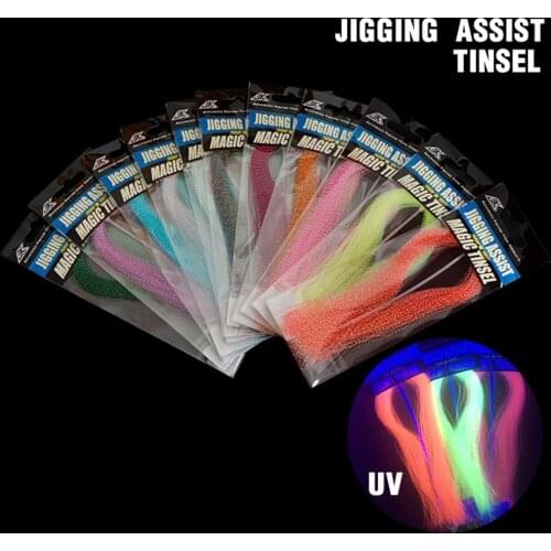 Glow Material UV Holographic Tinsel Twisted Fly Tying Crystal Jigs Hook Assist Lure Making Material Fishing Tackle Accessories