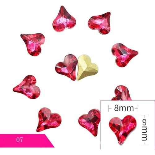 Swarovsky 8*9mm Jewelry Materials For Diy Decoration 50pcs Mixed Colors Acrylic Without Flat Back Heart Shape Rhinestone Gems