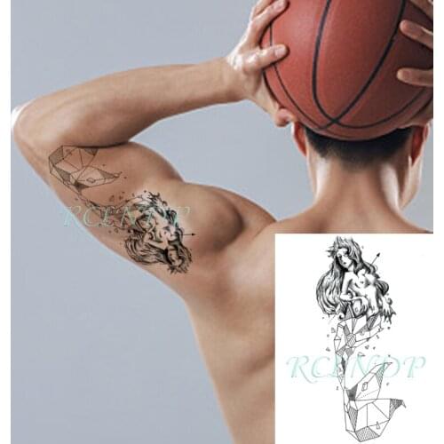 Waterproof Temporary Tattoo Sticker Sexy Girl Mermaid Arrow Geometric Patterns Fake Tatto Flash Tatoo Stickers for Women Men