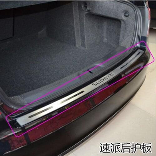High quality stainless steel Rear bumper Protector Sill For 2013 2014 2015 Skoda Superb