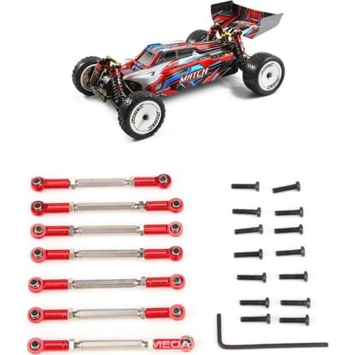 WLtoys 104001-1876 1877 1878 1879 RC Car 1/10 Upgraded Metal Spare Parts Front/Rear Tie Rods Steering Rod Set Group Assembly