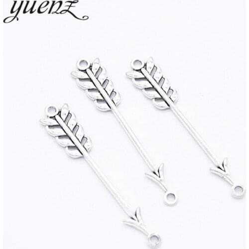 YuenZ 25pcs Antique silver color alloy Metal arms pendant Charms for Jewelry Making Diy Handmade Jewelry 38*7mm M60