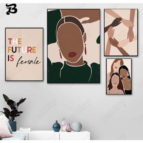 Womens Power Canvas Painting Wall Art Posters Prints The Future Is Female Wall Pictures for Living Room Bedroom Home Decoration