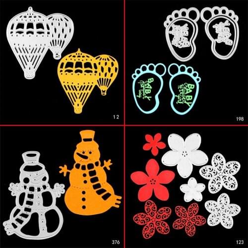 ZhuoAng Fire Balloon/Foot/Snowman Cutting Dies For DIY Scrapbooking Decoretive Embossing Stencial DIY Decoative Card Die Cutter