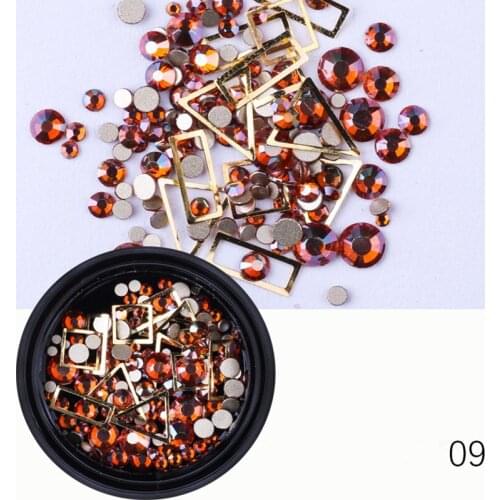 1 Box Nail Rhinestone Mixed Gold Crystal Diamond Acrylic Nail Studs Accessories For Nails 3D Decoration Gems
