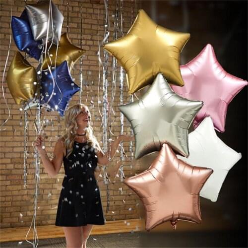 10pcs 18inch Metallic Color Star Helium Foil Balloons Inflatable Birthday Balloon Baby 1st Party Supplies Wedding Decor Globos
