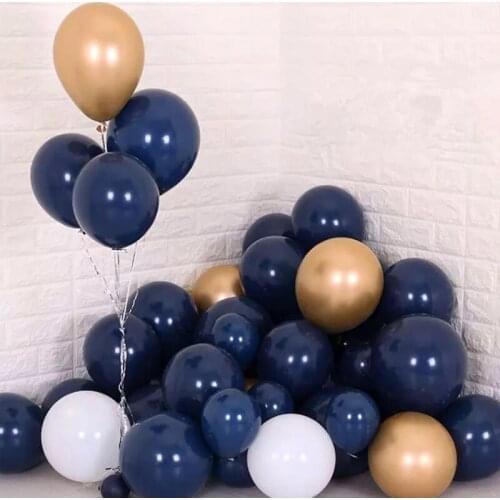 100pcs Navy Dark Blue Metallic Balloons 10 Inch Midnight Thick Latex Balloon Helium Balloon Wedding Birthday Party Decoration