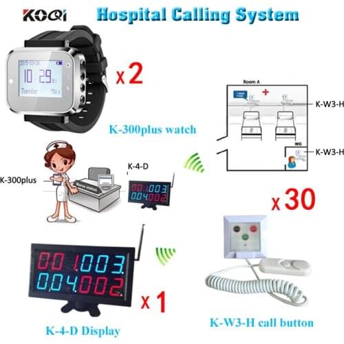 100% Waterproof Wireless Button With Watch Nurse Pager Service Calling System Watch Pager Service Coaster Button System