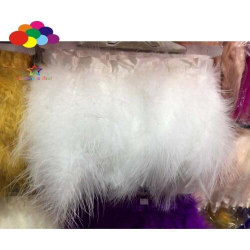 2 Meter Natural Turkey Pointed Feather 4-6 Inch Strip Fluffy Wedding Marabou Trimming Skirt Dress Trims