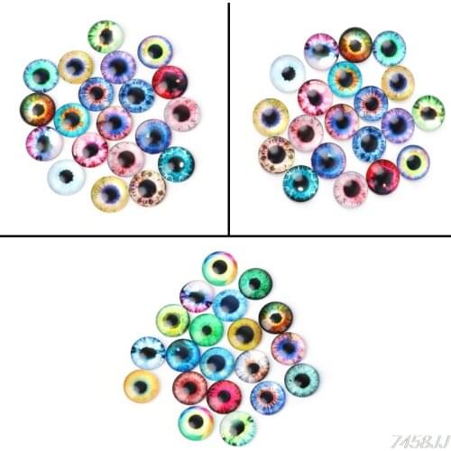 20Pcs 10MM/16MM/20MM Glass Dolls Eye DIY Craft Eyes for Toy Dinosaur Animal Eye Time Gem Accessories No Self-adhesive G15