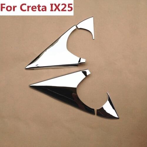 4PCS Chrome Front Window Triangle Cover Decoration Trim For Hyundai IX25 Creta 2015 2016 2017 2018 Accessories