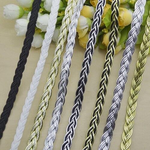 40Meters Gold Silver Black Bullion Ribbon Diy Clothing Accessories Wavy Cluny Webbing Braided Curved Lace Stiching Tape Trimming