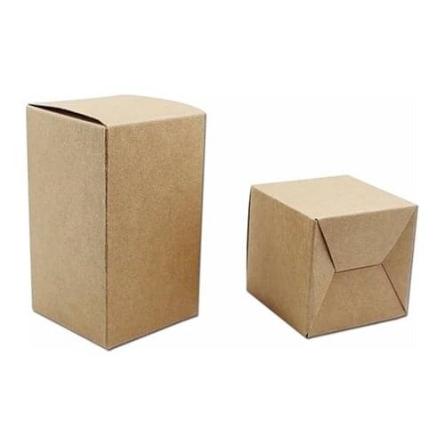 50pcs In/ 20sizes 3 Colors 4x4x6cm/8x8x6cm/10cm Kraft Paper Gift Packaging Boxes For Cosmetic Bottle Craft Candle