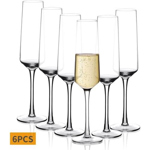6/12PCS Set 280ML Crystal Cocktail Champagne Wine Glasses Stemware Goblet Wedding Water,Juice Lead-Free Bar Glass Drink Cup Gift