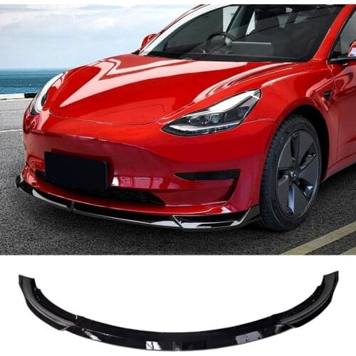 Applicable To For Tesla Model 3 Accessories Three Piece Car Front Bumper Split Lip Body Kit Spoiler Deflector Modification