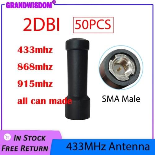 50pcs 433MHz 868mhz 915mhz Antenna lora 2~3dBi SMA Male Connector Mini Size directional antenne IOT wireless Lorawan watermeter