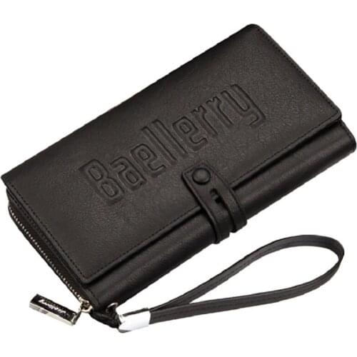 Baellerry Brand 2018 New Men Wallet Long Designer PU Leather Male Purse Mens Clutch Handy Bags Large Capacity Gift for Men
