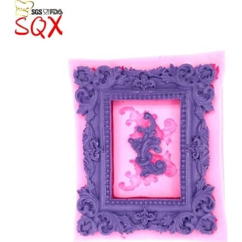 Large Rectangle Shaped Frame Silicone Mold Cake Decorating Fondant Cake 3D Mold Food Grade SQ16119
