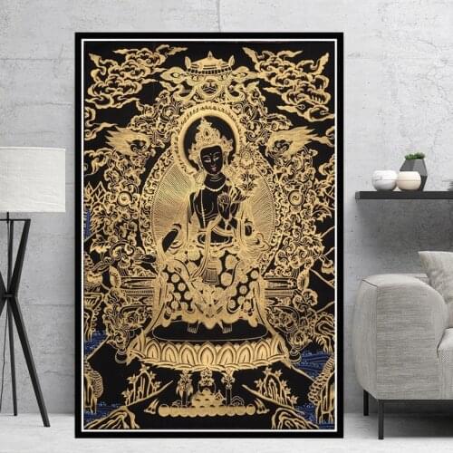 Home Decor Nordic Style Poster Prints Sakyamuni And Arhat Thangka Tibet Buddhism Buddha Canvas Painting Wall Art Modular Picture