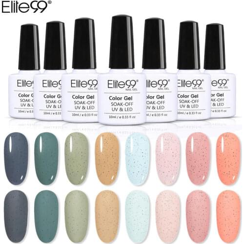 Elite99 10ml Coral Sand Gel Polish Soak Off UV LED Glitter Gel Varnish Semi Permanent Nail Polish UV Nail Art Manicure Paint