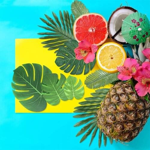 Artificial Tropical Palm Monstera Leaves Summer Jungle Theme Party Decoration Wedding Birthday Garden Home Table Wall Decor