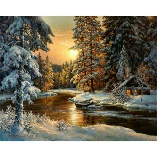 K009 YIKEE The sun of the winter diamond painting,kit diamond painting,diamond mosaic full square