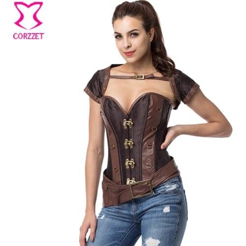 New Fashion Gothic Overbust Corsets Floral Waist slimming Corsage Espartilhos Steampunk Waist Cincher Corset