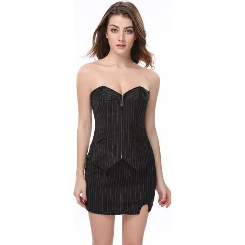 Strap Corset Set Waist Cincher Trainer Waist Corsets With Mini Skirt 801