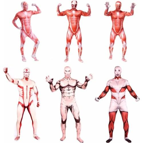 Attack on Titan shingeki no kyojin giant / Eren Jeager / Reiner Braun / Annie Lionheart zentai suits costume