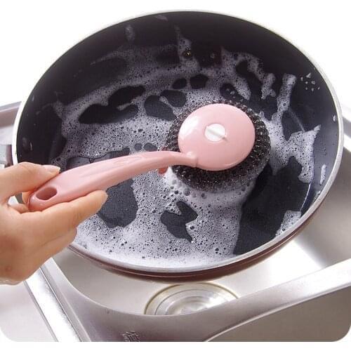 Kitchen Brush Ball Cleaning Brush Descaling Knife Pan Pot Cleaner Strong Decontamination Brushes