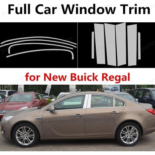 Hot!! Stainless Steel For new Buick Regal Car Styling full Window Trim decorative Accessory
