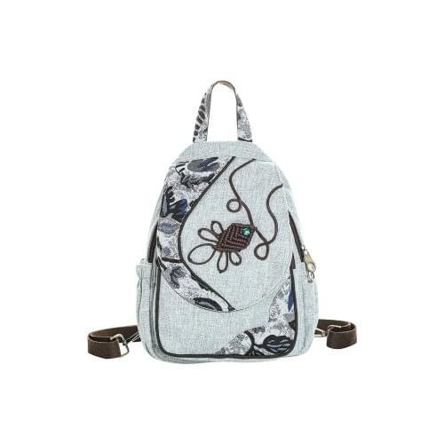 Fashion national string appliques women shopping backpacks!Nice prints lady zipper&hasp backpacks Hot Original canvas backruck