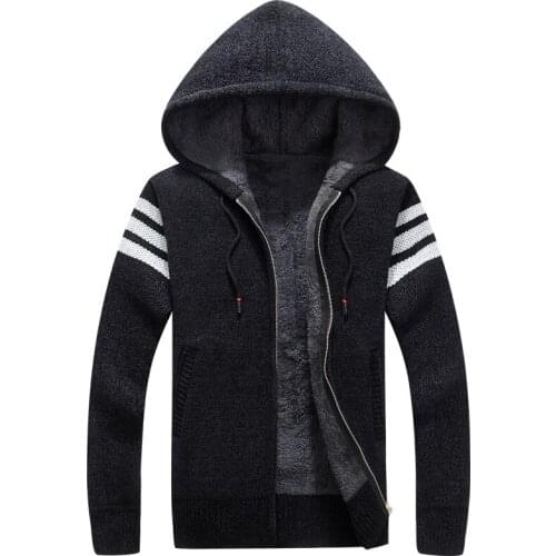 Mens Korean Version of The Trend of Loose and Velvet Thick Hooded Sweater New Handsome Long-sleeved Shirt Sweater