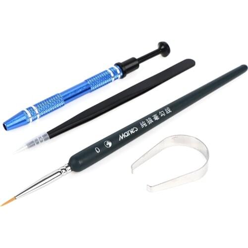 4pcs/set Lube Brush Tweezer Switch Stem Holder Lube Tool Collection For Keyboard