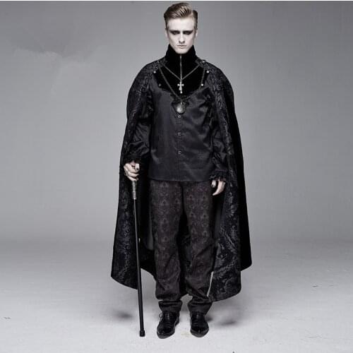 Gothic Men Cloak Coats Men Jacket Cape Trench Coat Winter Party Overcoat Mens Jackets Men Clothing Cosplay Costume