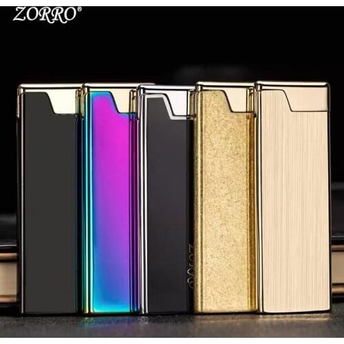 Zorro Creative Personality New Ultra Thin Wind proof Gas Inflation Lighter Men And Womens Lighter Smoking Accessories