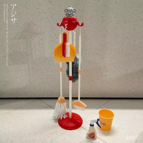 Plastic Toys Childrens Simulated Mop, Broom, Dustpan, Household Cleaning Toy Set, Simulated Cleaning Tool Toys