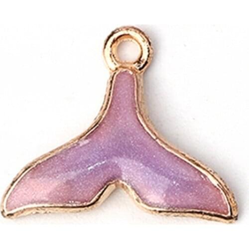 20 PCs Zinc Based Alloy Charms Pendant Animal Fish Whale Tail Gold Color Multicolor Enamel 18mm( 6/8") x 15mm( 5/8")
