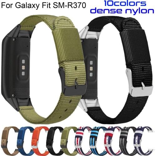 Watch Band for Samsung Galaxy Fit SM-R370 Nylon Replacement Watch Strap Canvas Wrist Bracelet Watchbands with Connectors