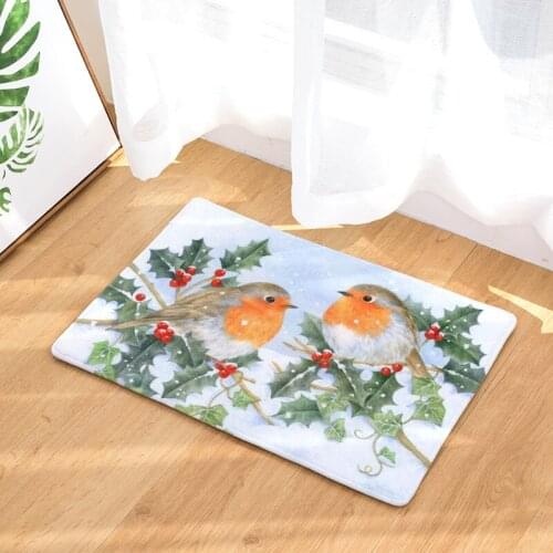 Christmas Printing Floor Mats Living Rooms Anti-slip Carpet for Bedroom Kitchen Bathroom Rug Welcome Mats for Front Door