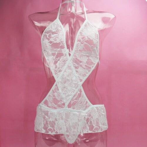 Hot Sexy Underwear Sexy Lingerie Women Hot White Expose Transparent Shoulder Lenceria Lace Babydoll Erotic Lingerie Sexy Costume