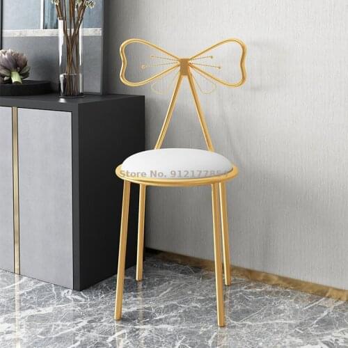 Dressing stool girl bedroom dressing table stool butterfly backrest net red chair ins nail makeup stool light luxury