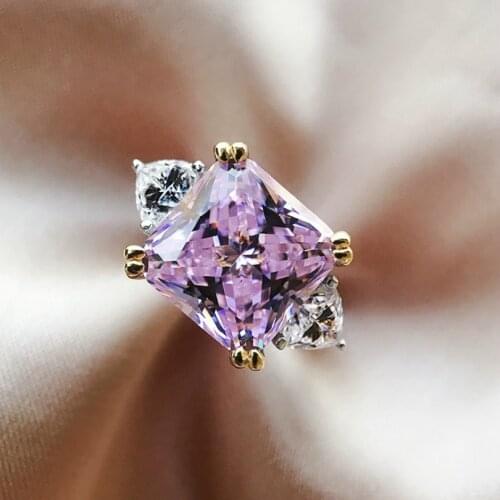 Charms 100% Solid 925 Sterling Silver Wedding Ring Created Zircon Quartz Gemstone Rings Dropshipping Fine Jewelry