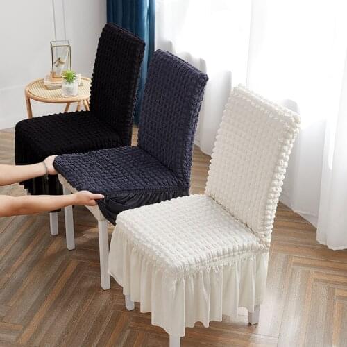 Solid Chair Covers with Skirt Universal Dining Chair Slipcovers High Stretch for Kids Pets Home Ceremony Banquet Wedding Party