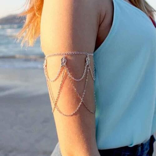 Greek Roman Leaf Bracelet Armband Upper Arm Cuff Armlet Festival Bridal Belly Dance Summer Beach Party Turkish Jewelry