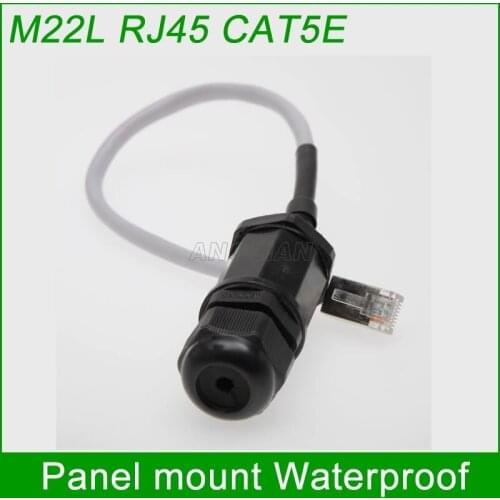 M22 Ethernet LAN RJ45 Waterproof plug 25cm cable IP67 Protection outdoor AP box wireless bridge Interface CAT5E CAT6E 1 unit