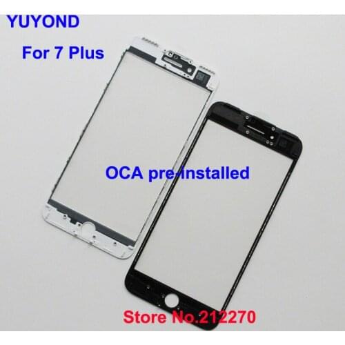 YUYOND Outer Glass With Frame Bezel + OCA Pre-installed For iPhone 7 Plus 5.5" High Quality Wholesale Free DHL EMS