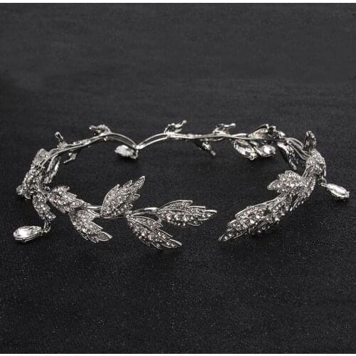 Fashion Rhinestone Women Wedding Bridal Forehead Head Chain Headdress Crystal Pendant Bride Tiara Hair Jewelry Accessory